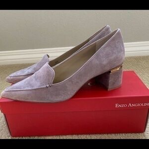 Enzo Angiolino Debbie Suede Loafer Size 7 Dusty Mauve, New in Box